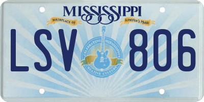 MS license plate LSV806