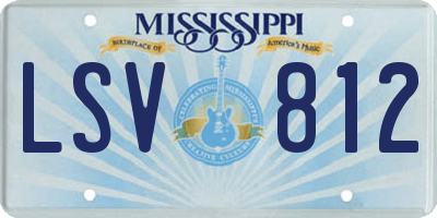 MS license plate LSV812