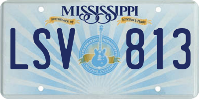 MS license plate LSV813