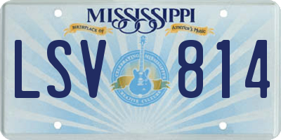 MS license plate LSV814