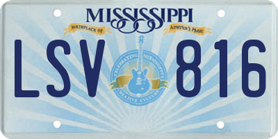 MS license plate LSV816