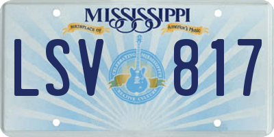 MS license plate LSV817