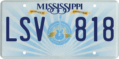 MS license plate LSV818