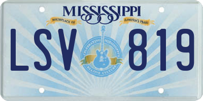 MS license plate LSV819