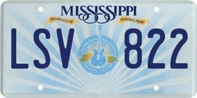 MS license plate LSV822