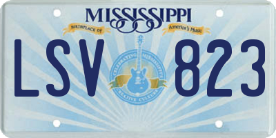 MS license plate LSV823