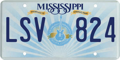 MS license plate LSV824