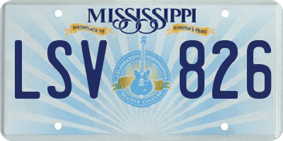 MS license plate LSV826