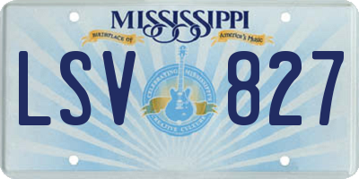 MS license plate LSV827