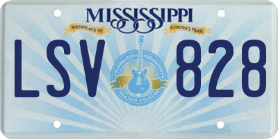 MS license plate LSV828