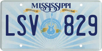 MS license plate LSV829