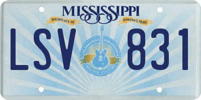 MS license plate LSV831