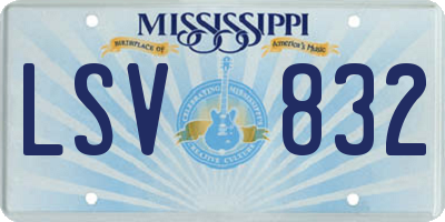MS license plate LSV832