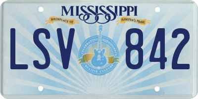MS license plate LSV842