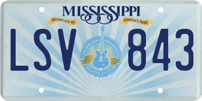 MS license plate LSV843