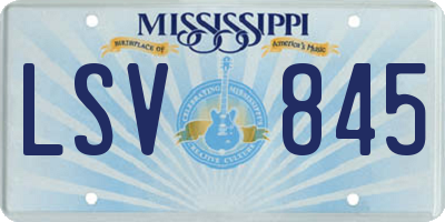 MS license plate LSV845