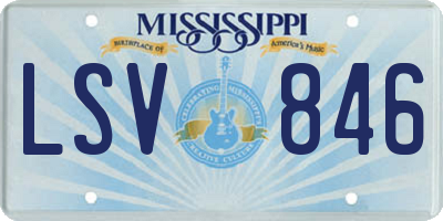 MS license plate LSV846