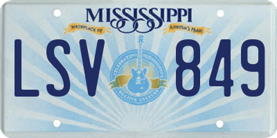 MS license plate LSV849