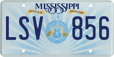 MS license plate LSV856