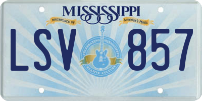MS license plate LSV857