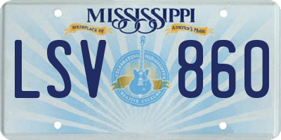 MS license plate LSV860