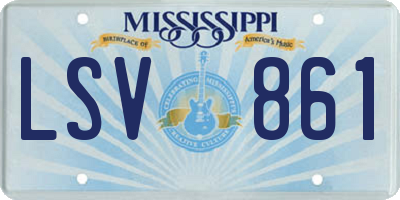 MS license plate LSV861
