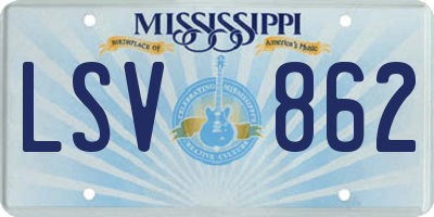 MS license plate LSV862