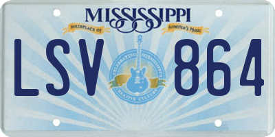 MS license plate LSV864