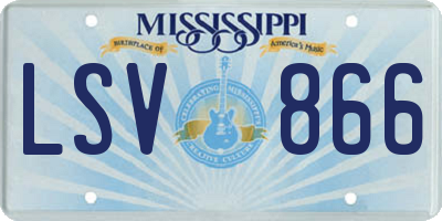 MS license plate LSV866