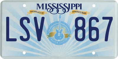MS license plate LSV867