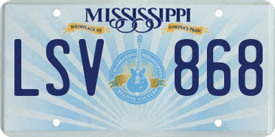 MS license plate LSV868