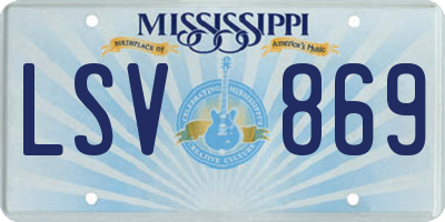 MS license plate LSV869