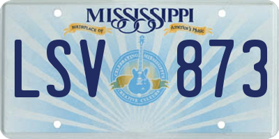 MS license plate LSV873