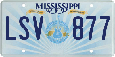 MS license plate LSV877