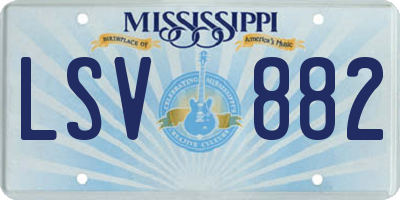 MS license plate LSV882