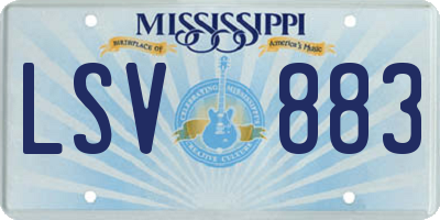 MS license plate LSV883