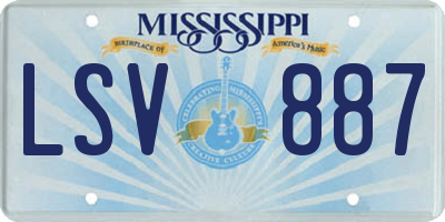 MS license plate LSV887