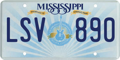 MS license plate LSV890