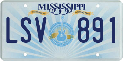 MS license plate LSV891
