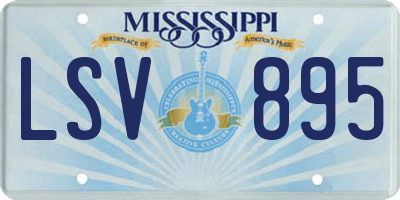 MS license plate LSV895