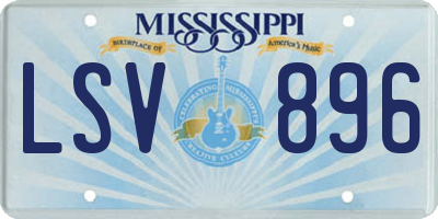 MS license plate LSV896
