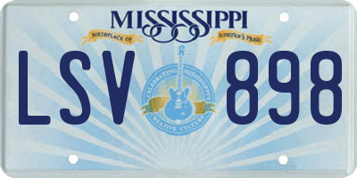 MS license plate LSV898