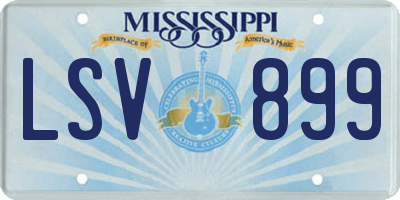 MS license plate LSV899