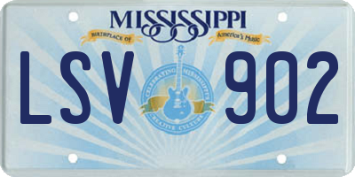 MS license plate LSV902