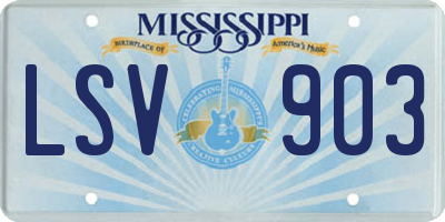 MS license plate LSV903