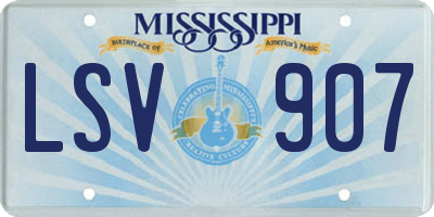 MS license plate LSV907