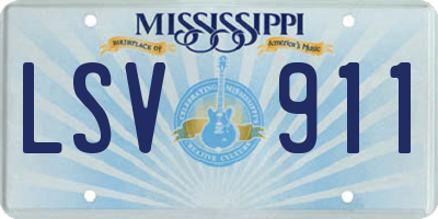 MS license plate LSV911