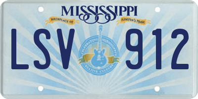 MS license plate LSV912