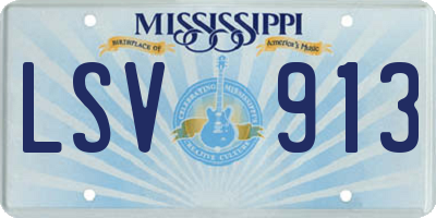 MS license plate LSV913