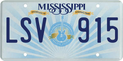 MS license plate LSV915